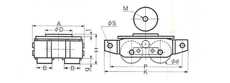 日本TIRROLLER WBS-U搬運(yùn)坦克車(chē)尺寸圖