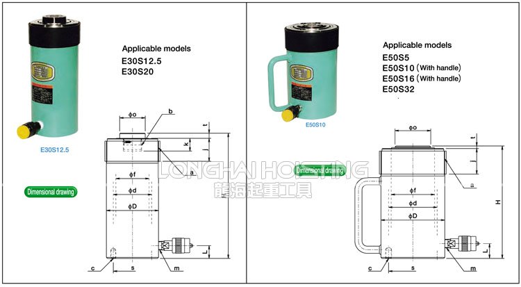 ES型OJ液壓千斤頂30噸尺寸 ES型OJ液壓千斤頂30噸尺寸