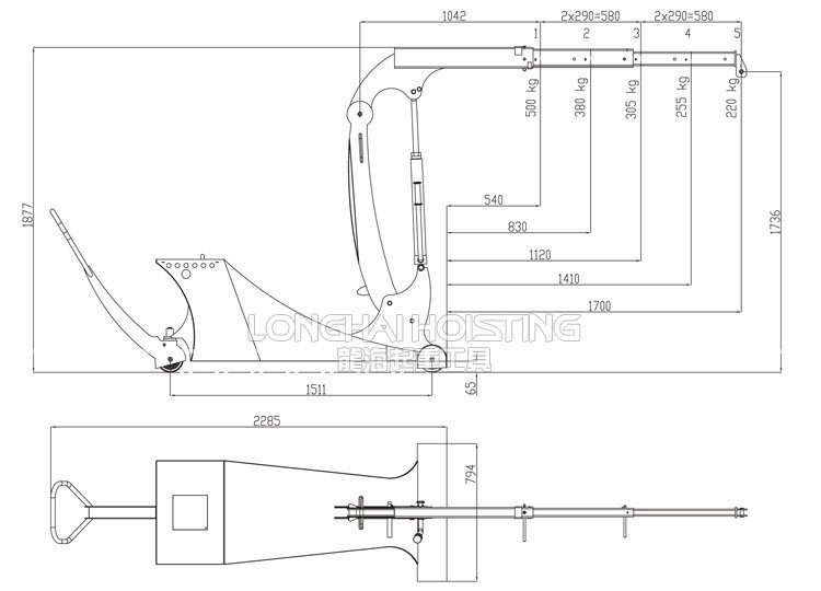 德國(guó)小型電動(dòng)液壓小吊車(chē)尺寸