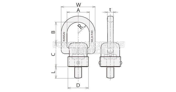KANSAI旋轉吊環尺寸